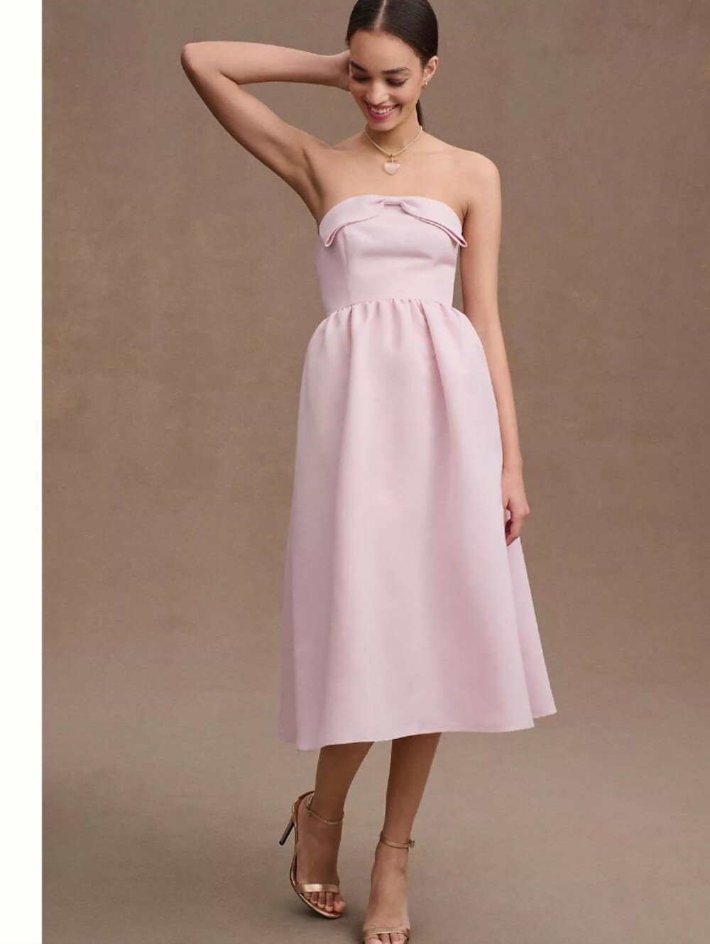 Sachin & Babi Blaine Strapless Bow Taffeta Midi Dress
